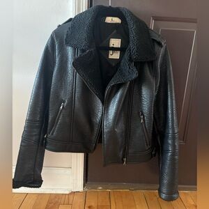 Jkt Vegan Leather Moto Jacket. Medium